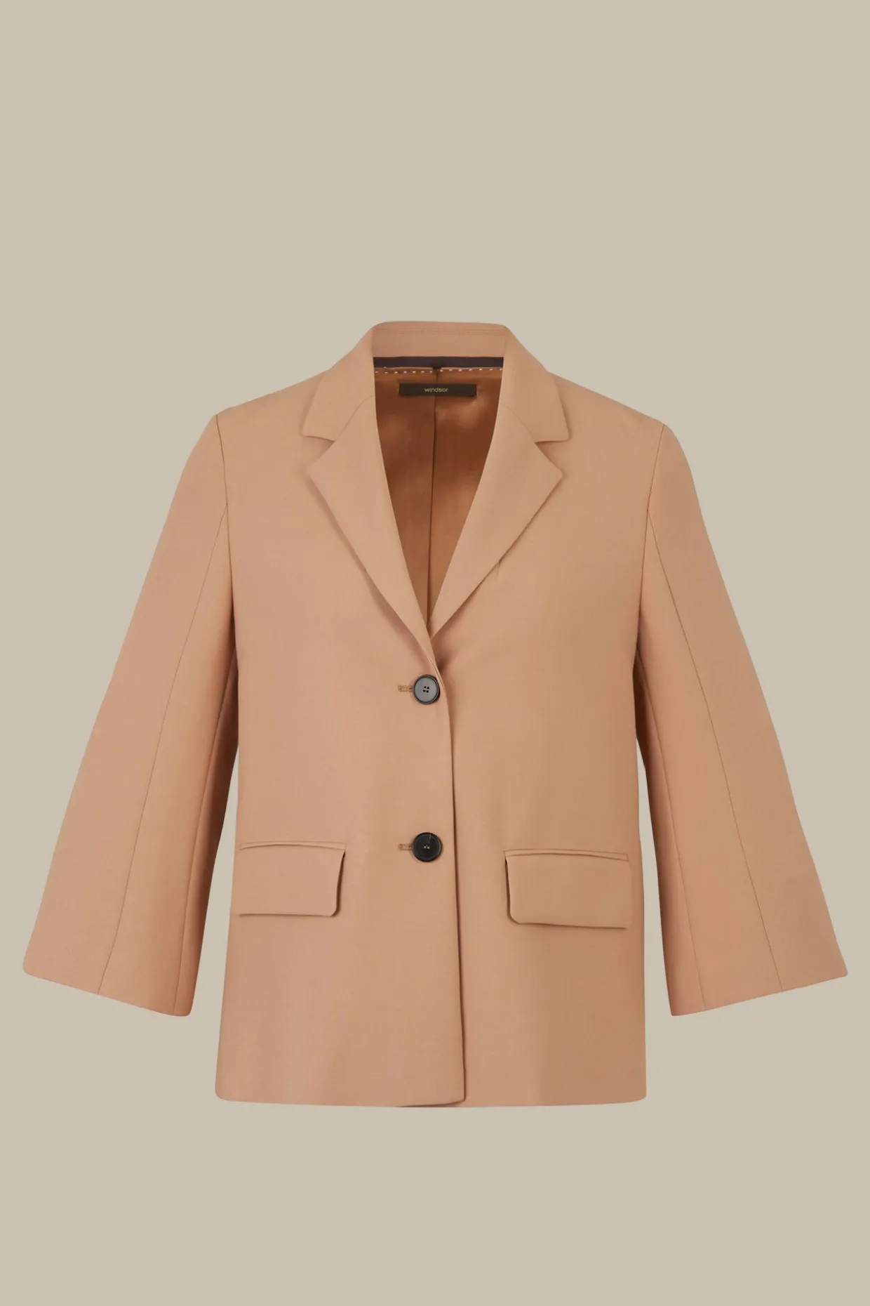Crepe-Blazer-Jacke In
