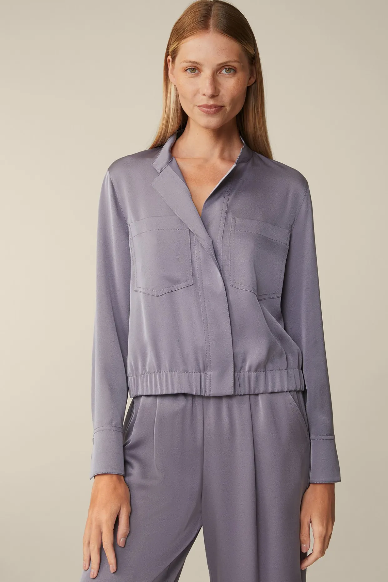 Crepe-Blouson In
