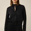 Crepe-Blouson In