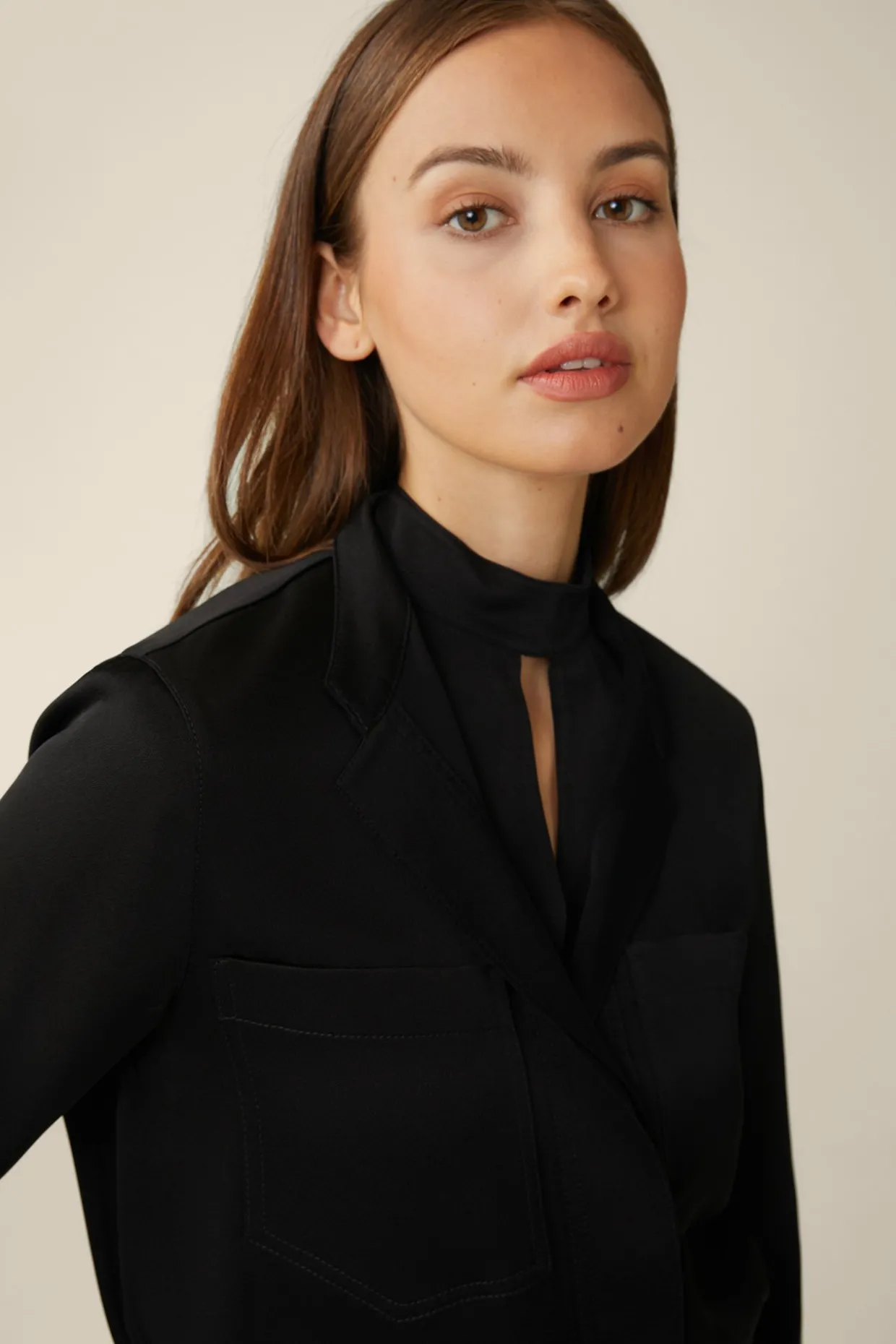 Crepe-Blouson In