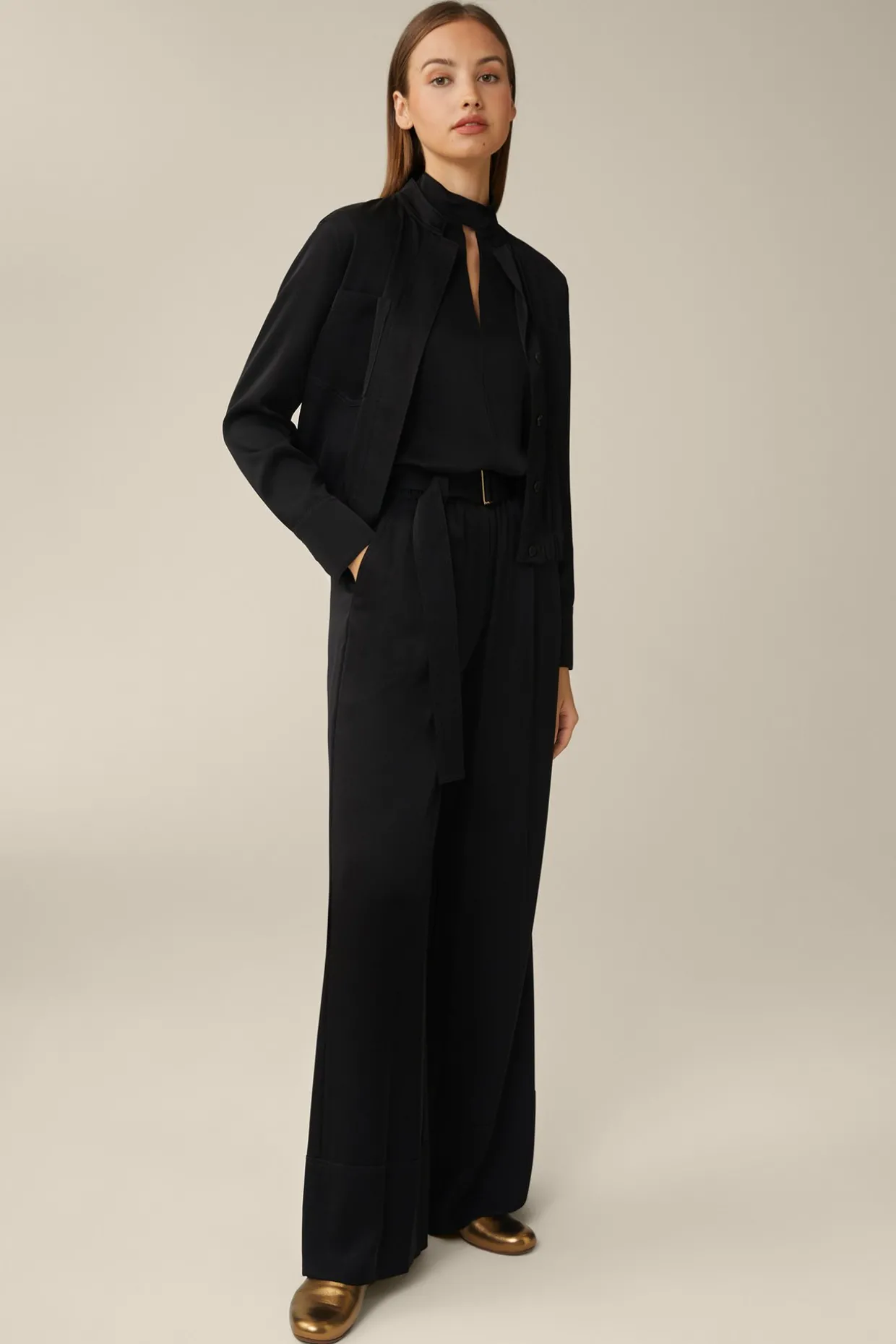 Crepe-Blouson In