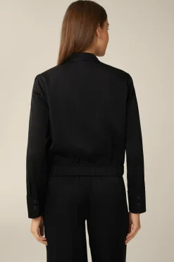 Crepe-Blouson In
