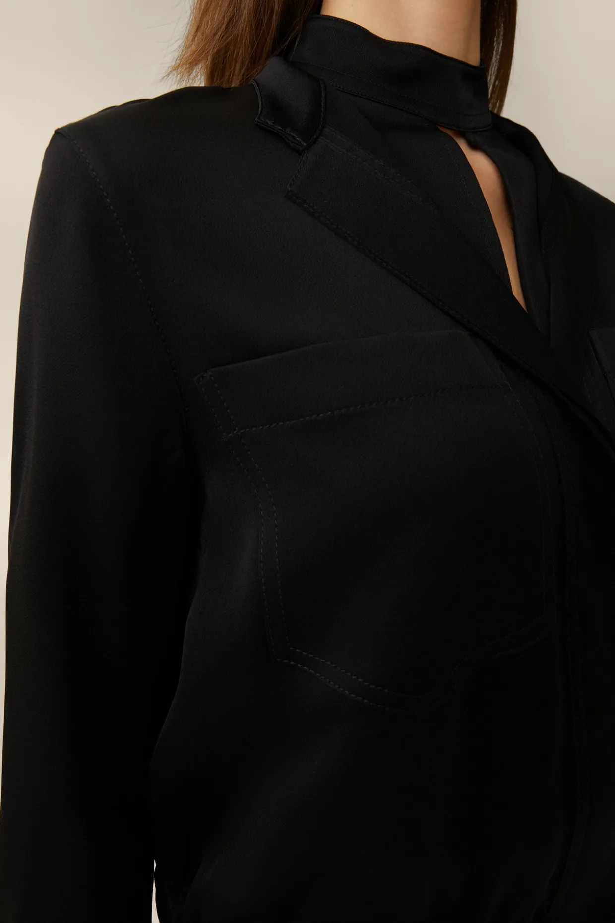 Crepe-Blouson In