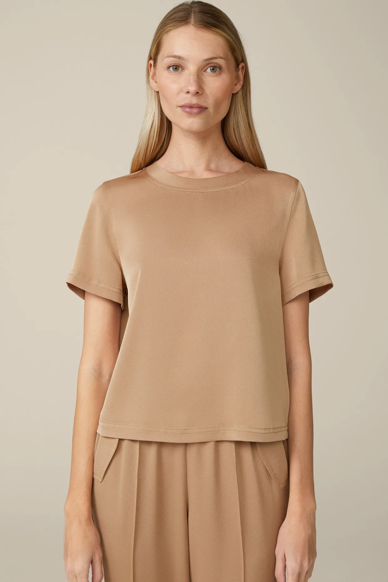 Crepe-Blusen-Shirt In