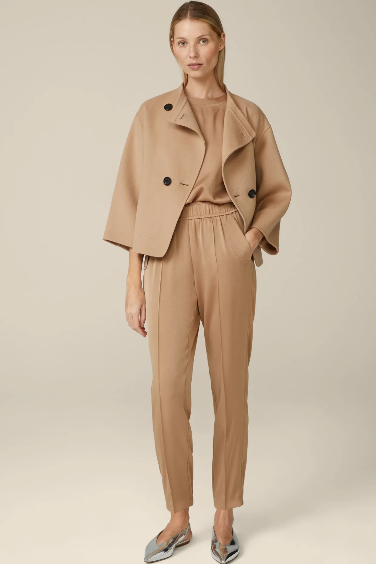 Crepe-Blusen-Shirt In