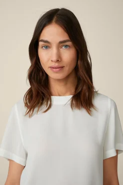 Crepe-Blusen-Shirt In