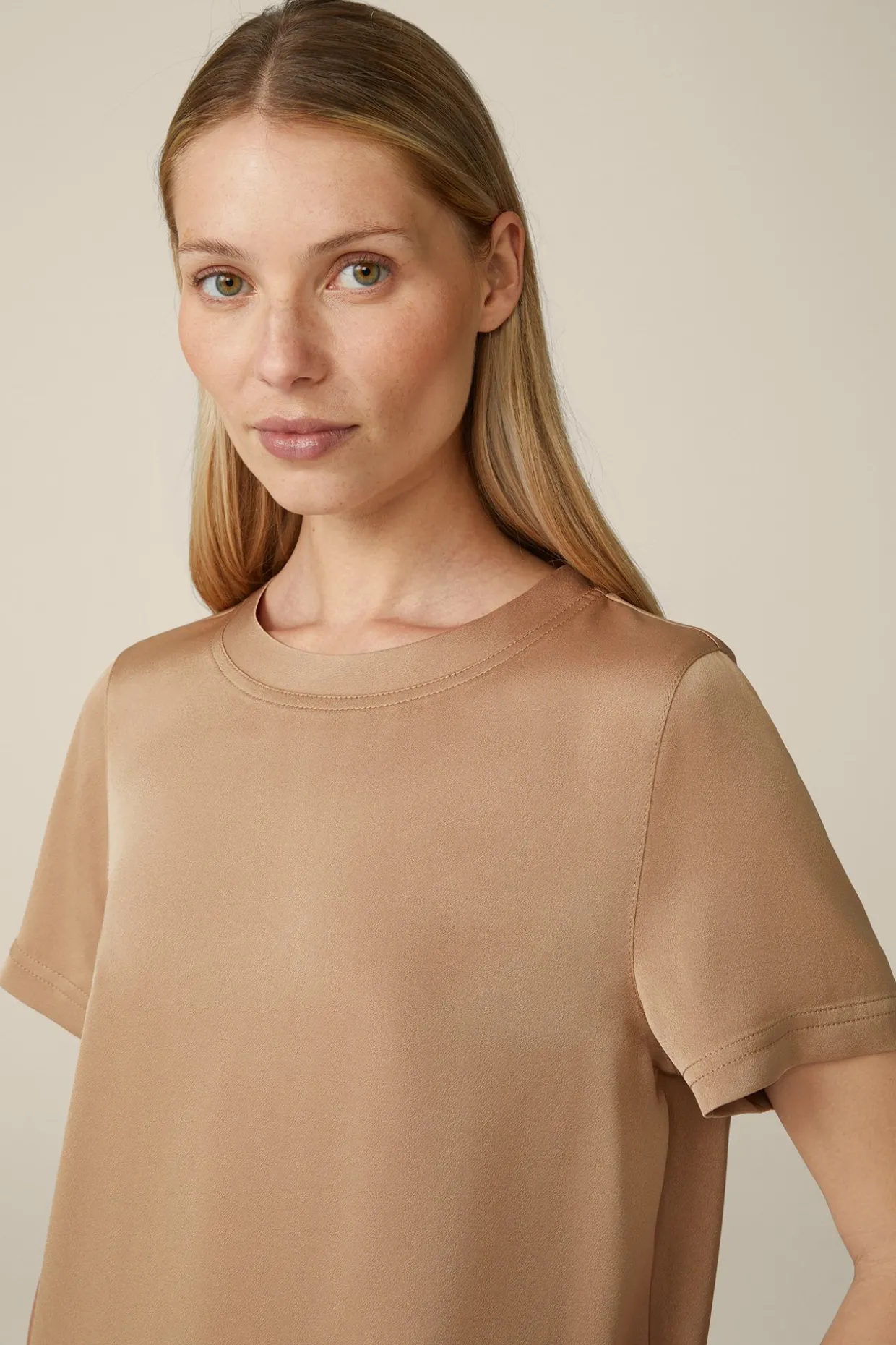 Crepe-Blusen-Shirt In