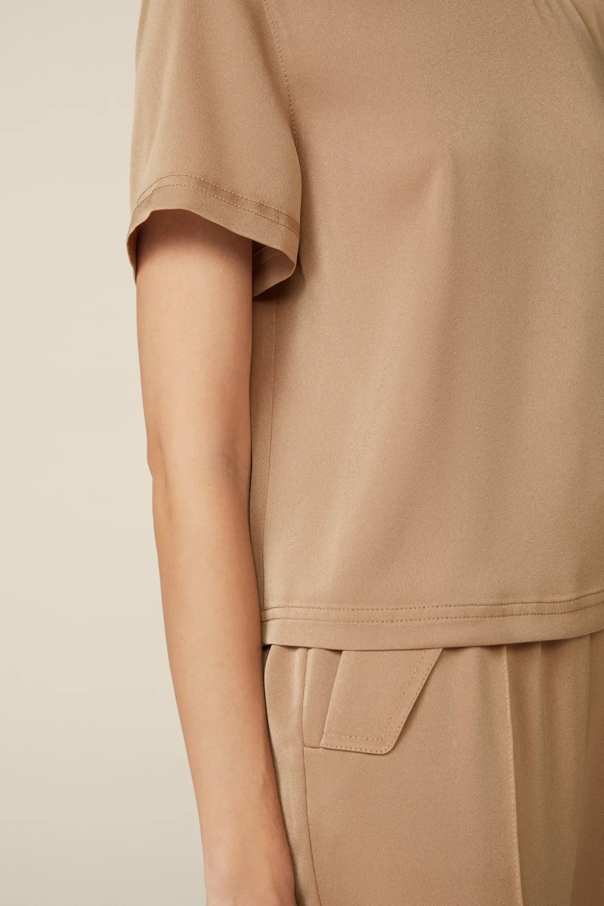 Crepe-Blusen-Shirt In