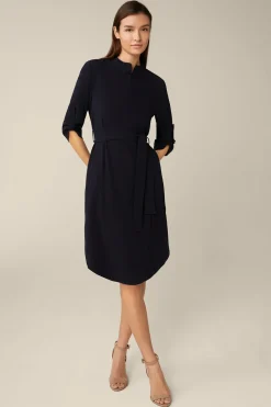 Crepe-Hemdblusen-Kleid In