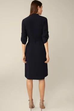 Crepe-Hemdblusen-Kleid In