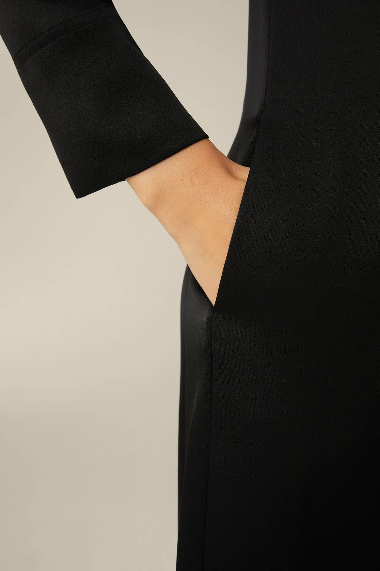 Crepe-Hemdblusen-Kleid In