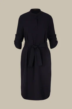 Crepe-Hemdblusen-Kleid In