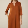 Crepe-Kleid In A-Linie In