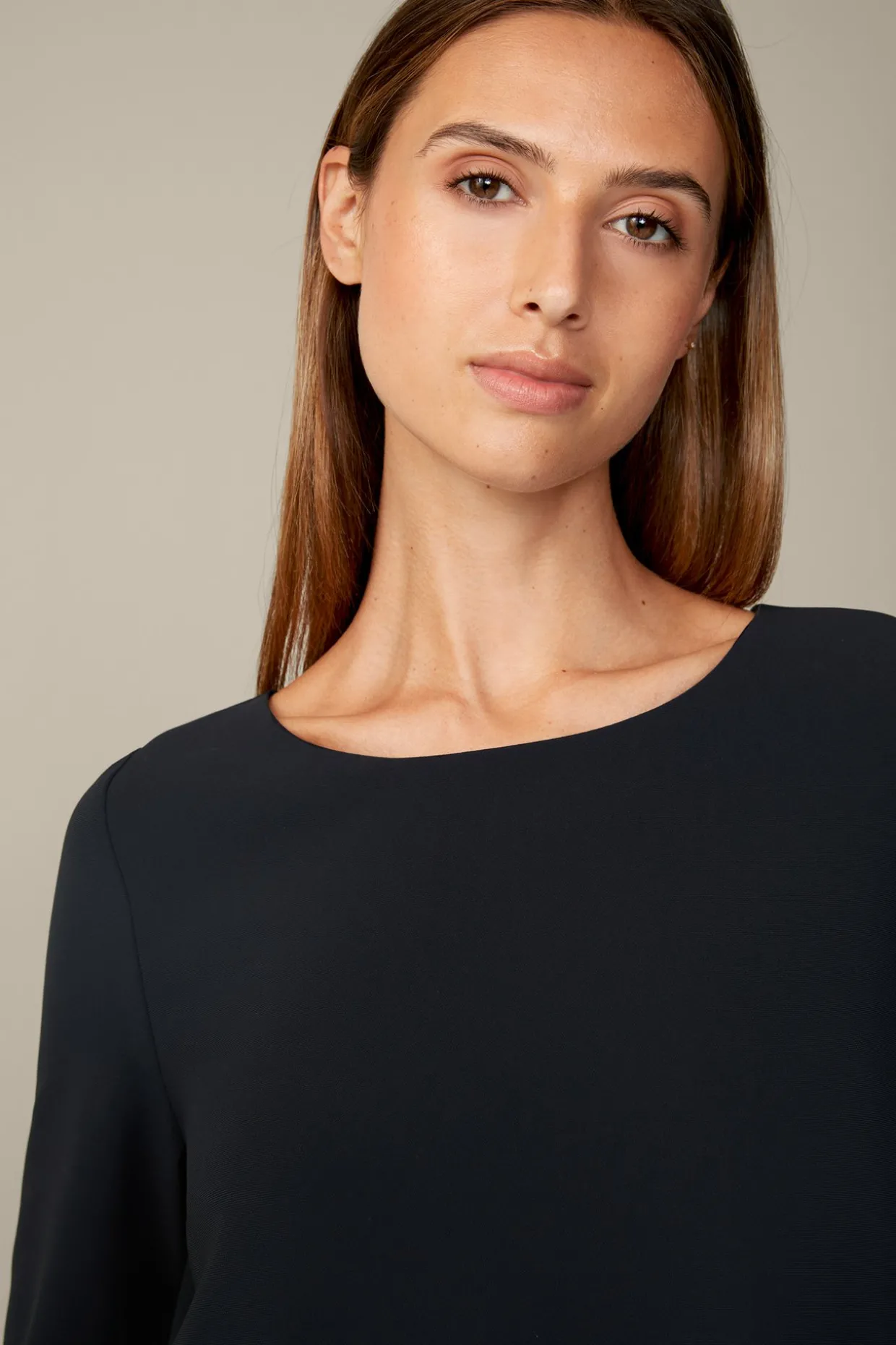Crepe-Kleid In A-Linie In