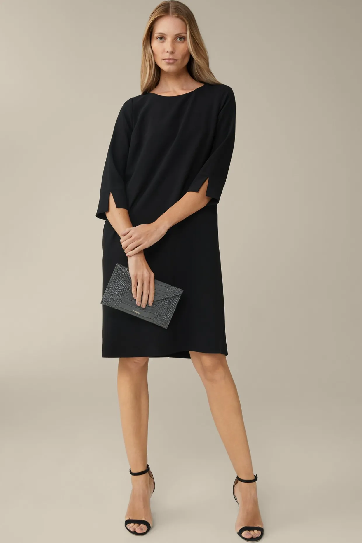Crepe-Kleid In A-Linie In
