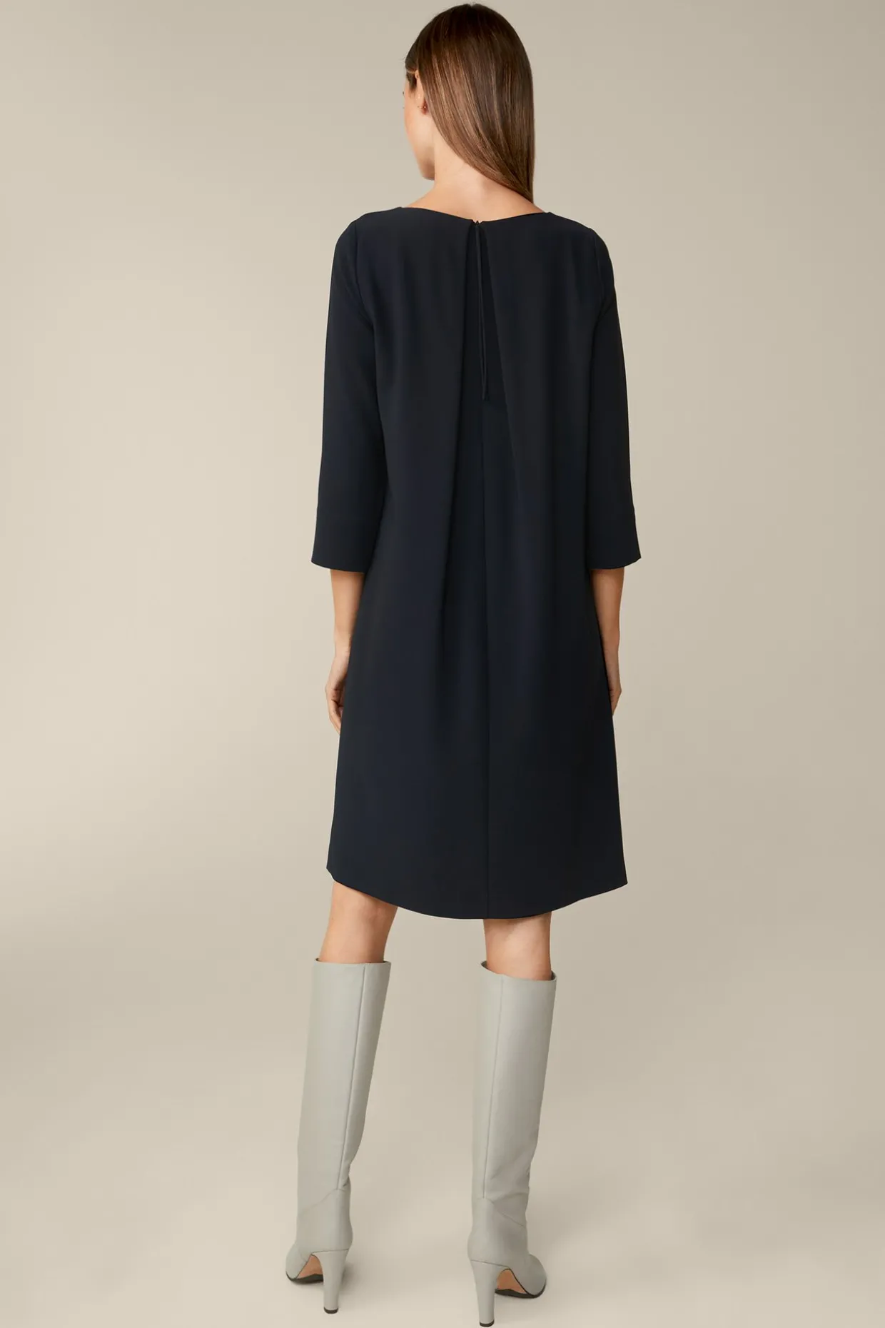 Crepe-Kleid In A-Linie In