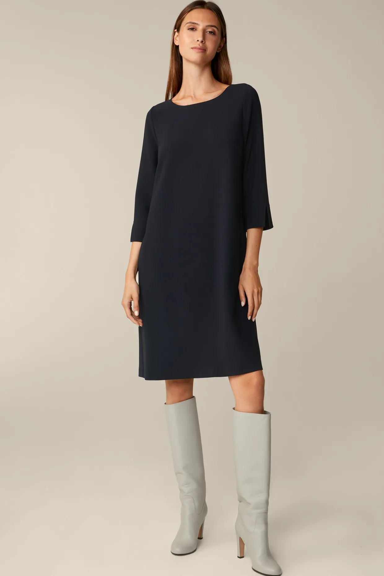 Crepe-Kleid In A-Linie In