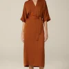 Crepe-Kleid In Midi-Lange In