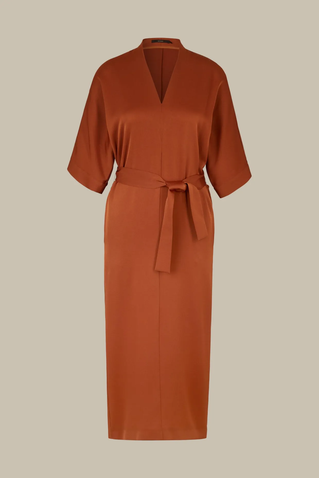Crepe-Kleid In Midi-Lange In