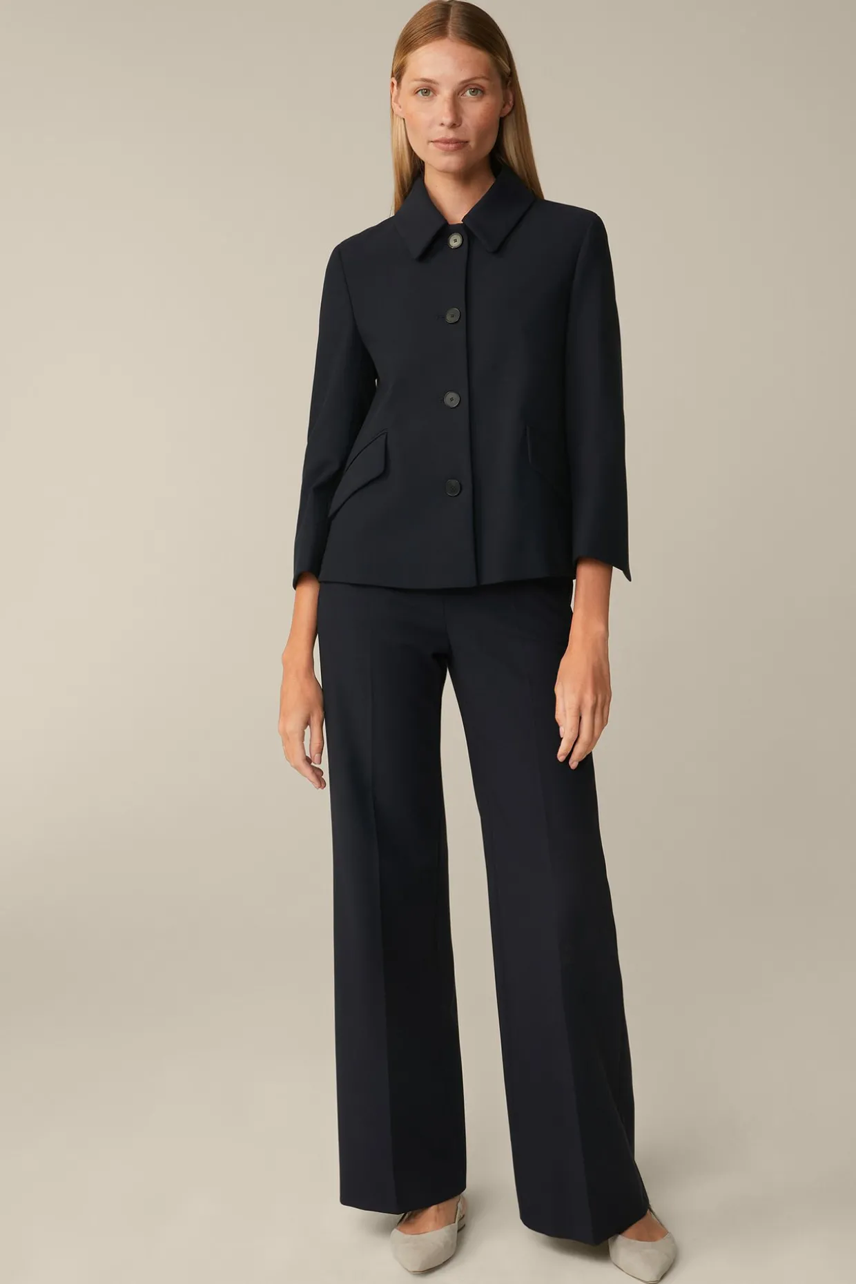 Crepe-Kurz-Blazer In