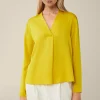 Crepe-Langarm-Bluse In