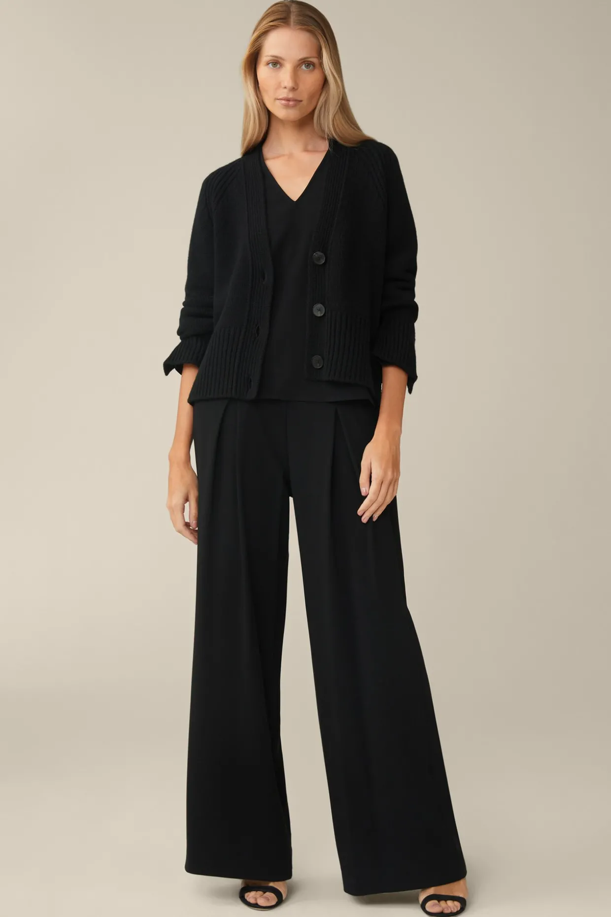 Crepe-Langarm-Bluse In