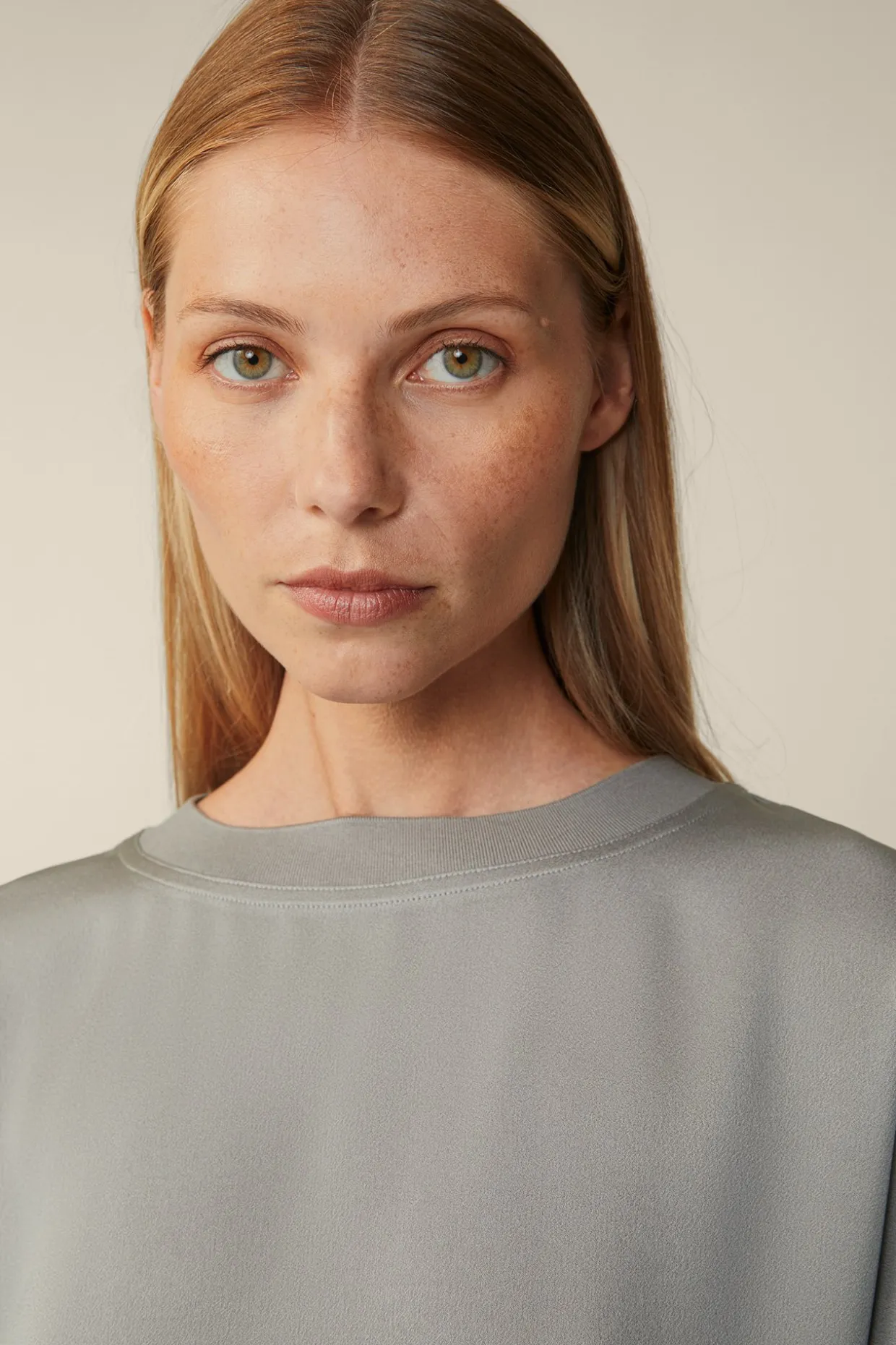 Crepe-Langarm-Bluse In