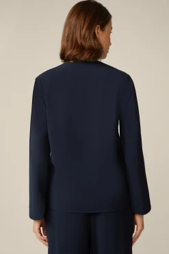 Crepe-Langarm-Bluse In
