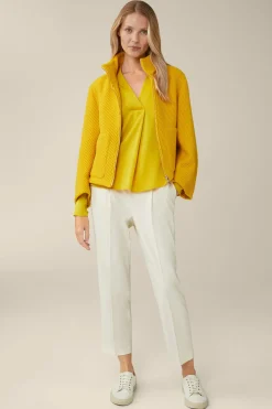 Crepe-Langarm-Bluse In