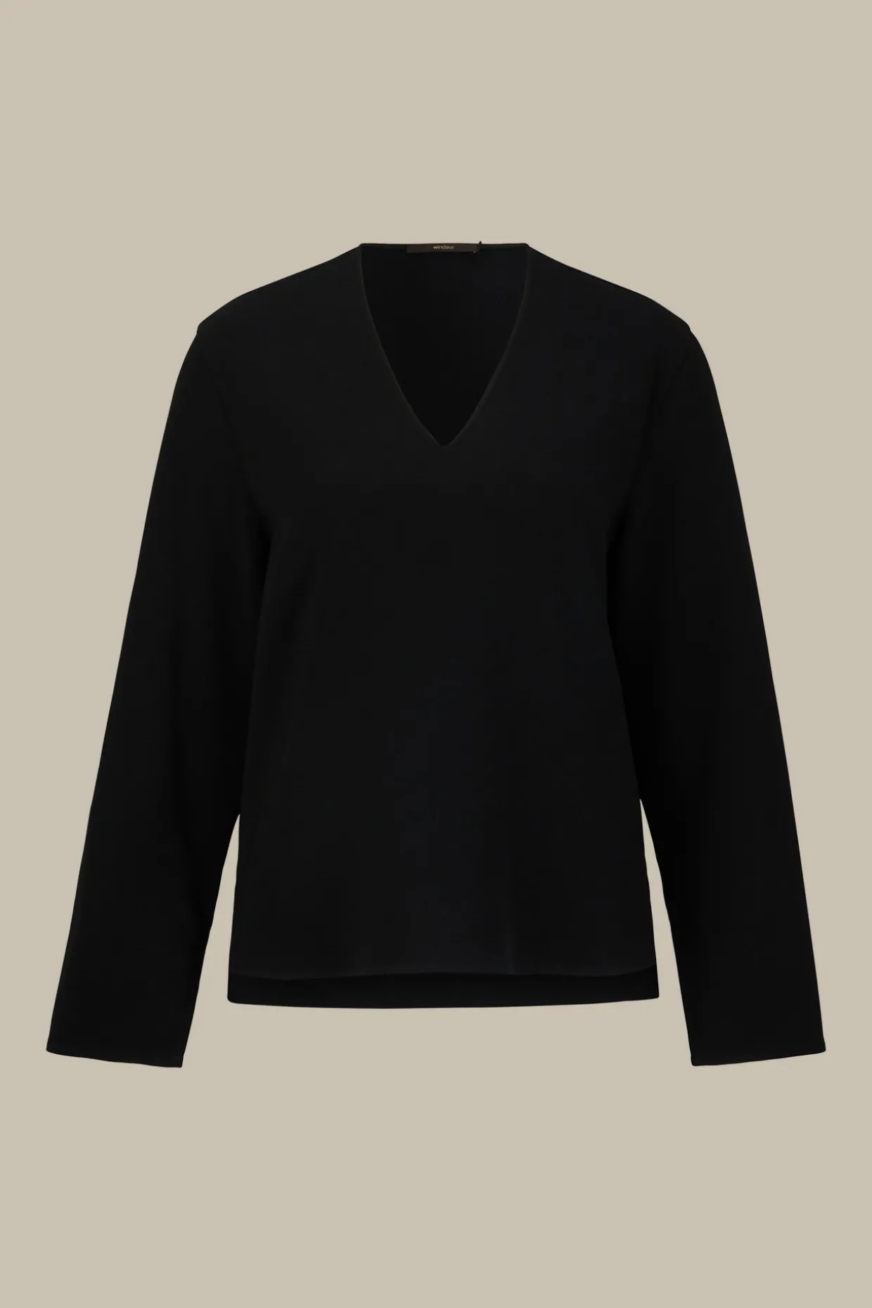 Crepe-Langarm-Bluse In