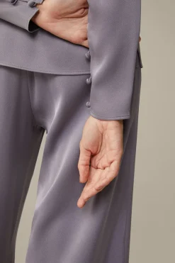 Crepe-Langarm-Bluse In