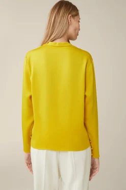 Crepe-Langarm-Bluse In