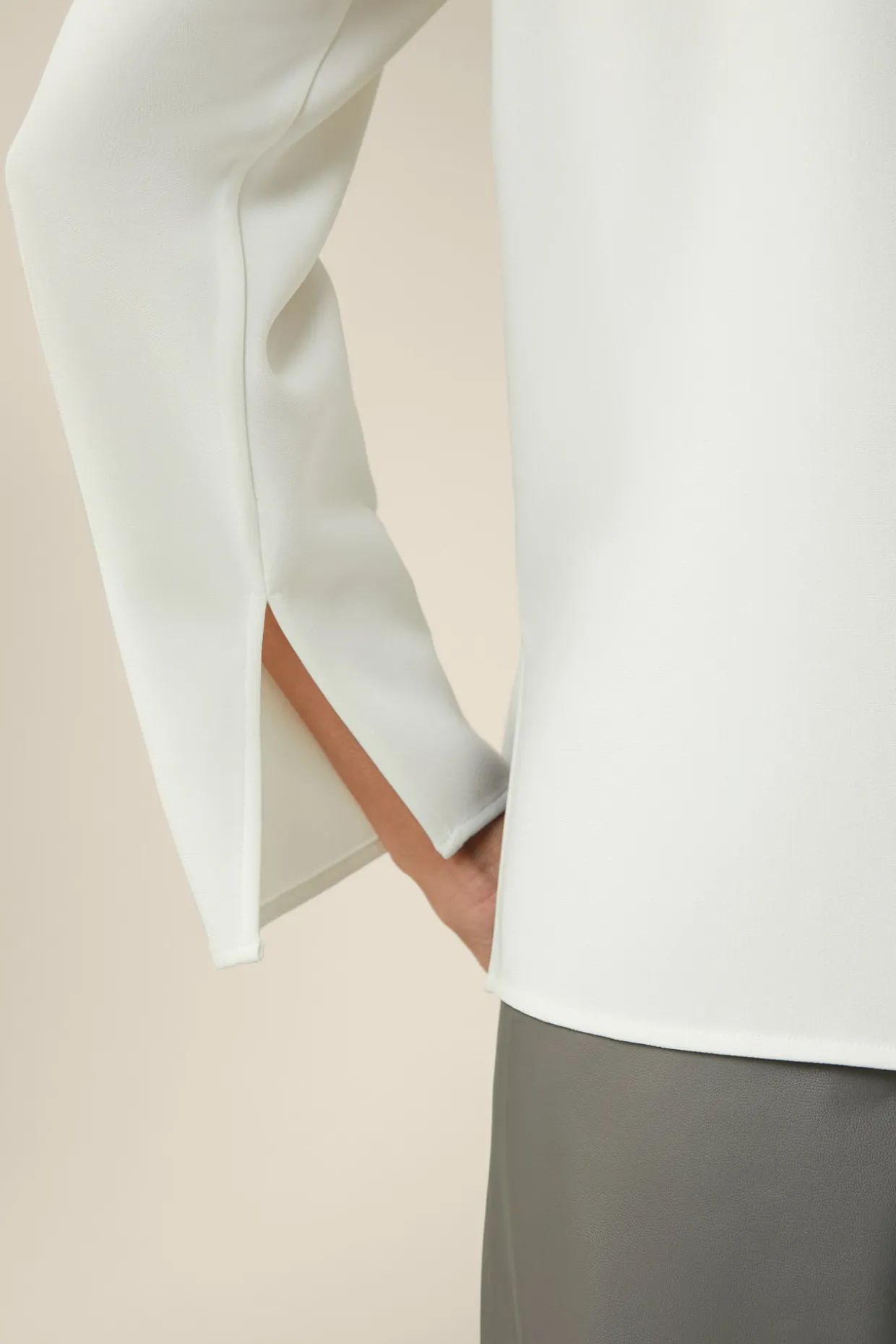 Crepe-Langarm-Bluse In