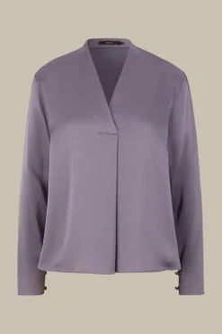 Crepe-Langarm-Bluse In