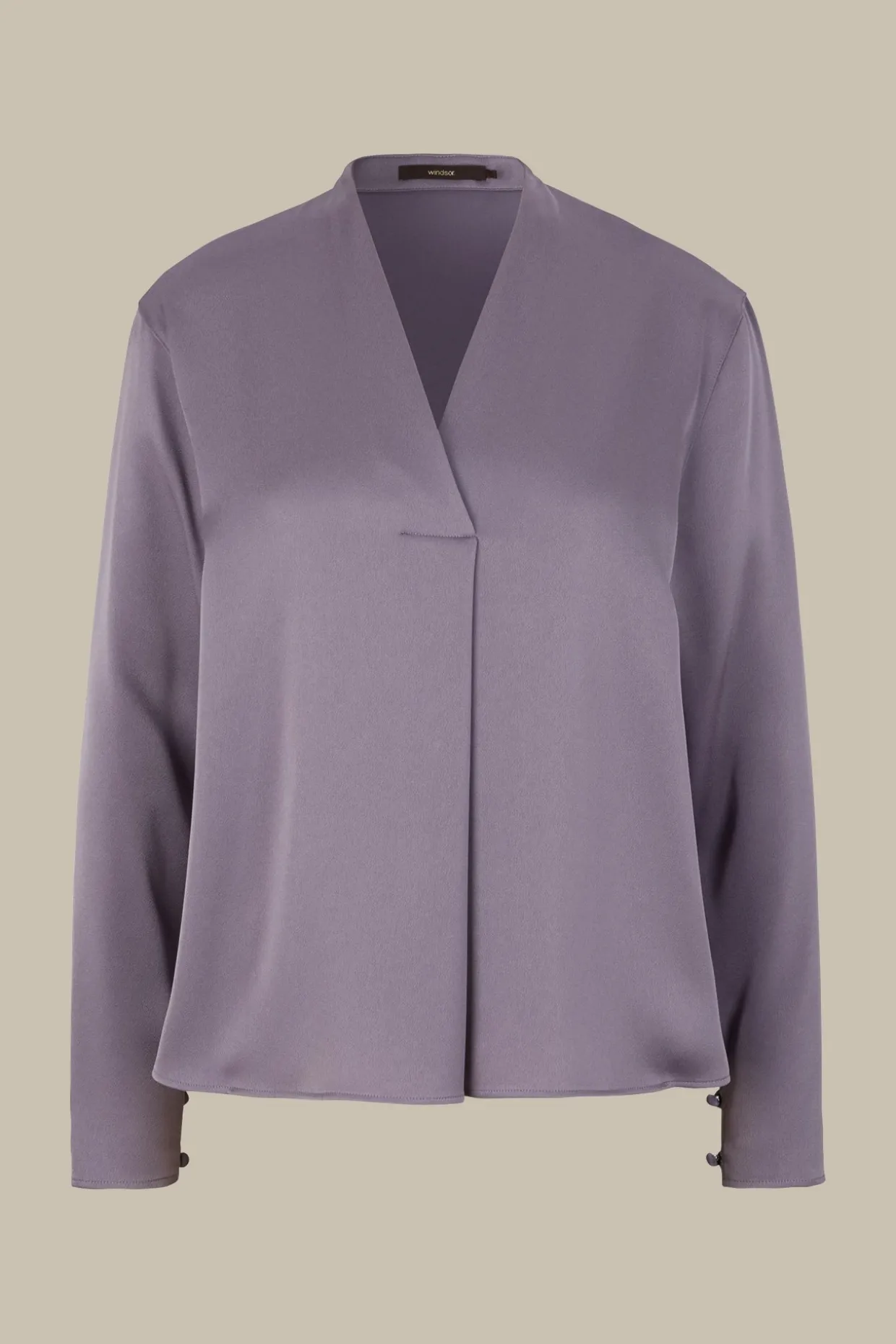 Crepe-Langarm-Bluse In