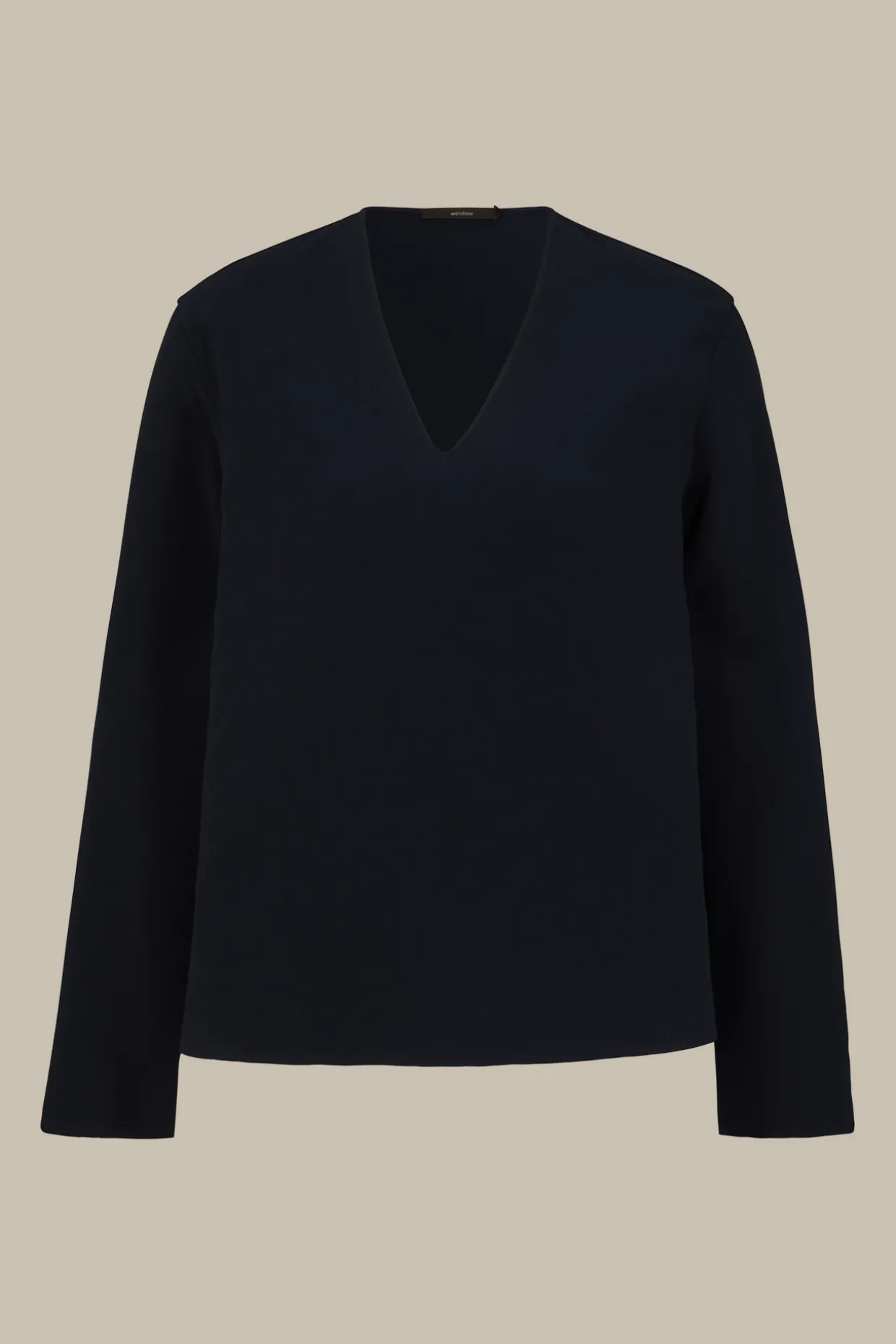Crepe-Langarm-Bluse In
