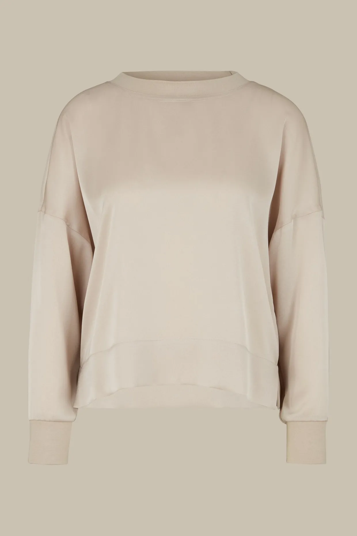 Crepe-Langarm-Bluse In