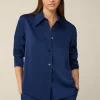 Crepe-Langarm-Hemd-Bluse In