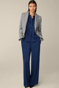 Crepe-Langarm-Hemd-Bluse In