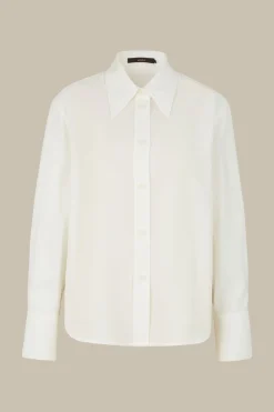 Crepe-Langarm-Hemd-Bluse In