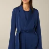 Crepe-Long-Blazer Mit Gürtel In