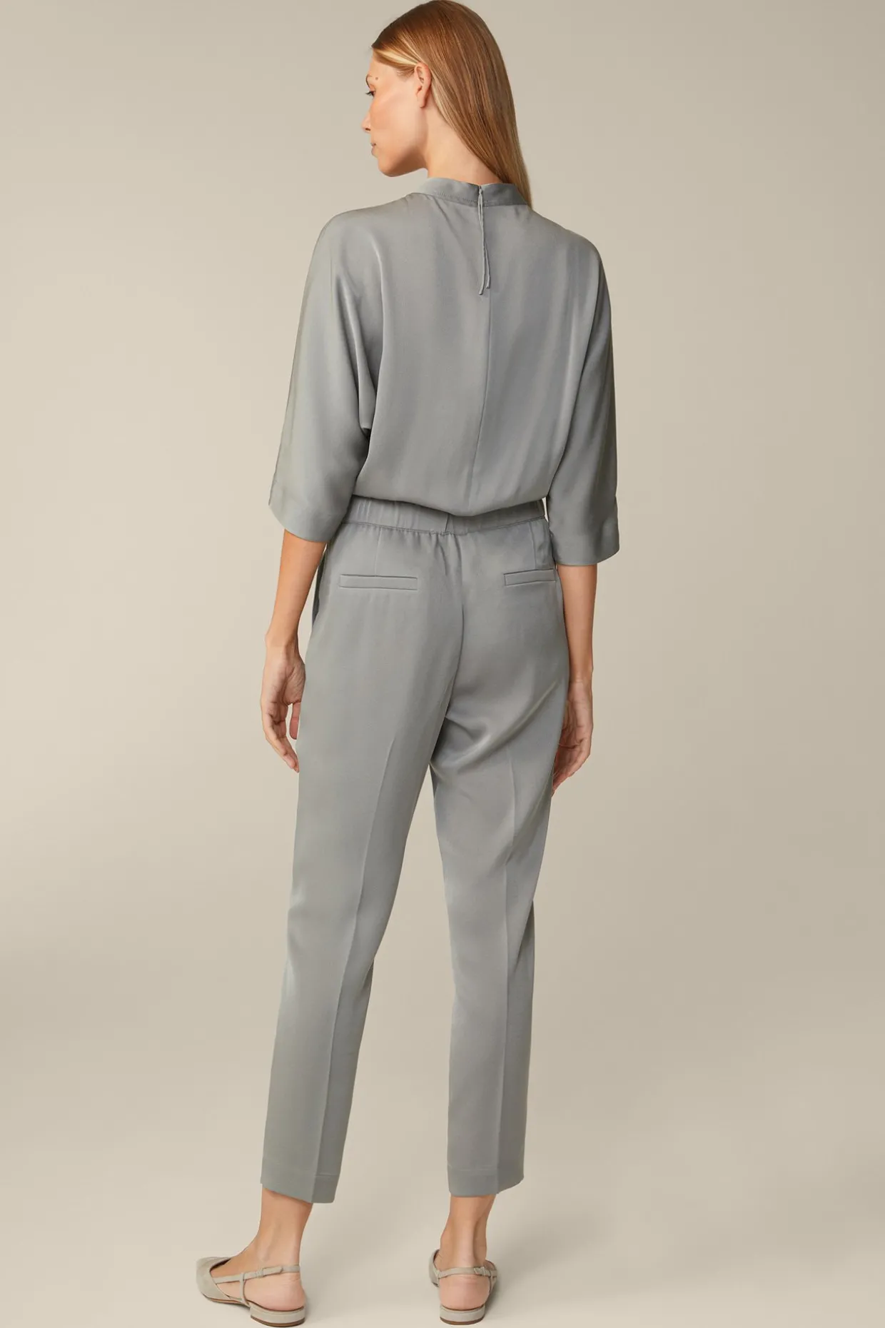 Crepe-Overall Mit Bundfalte In