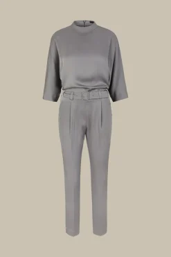 Crepe-Overall Mit Bundfalte In