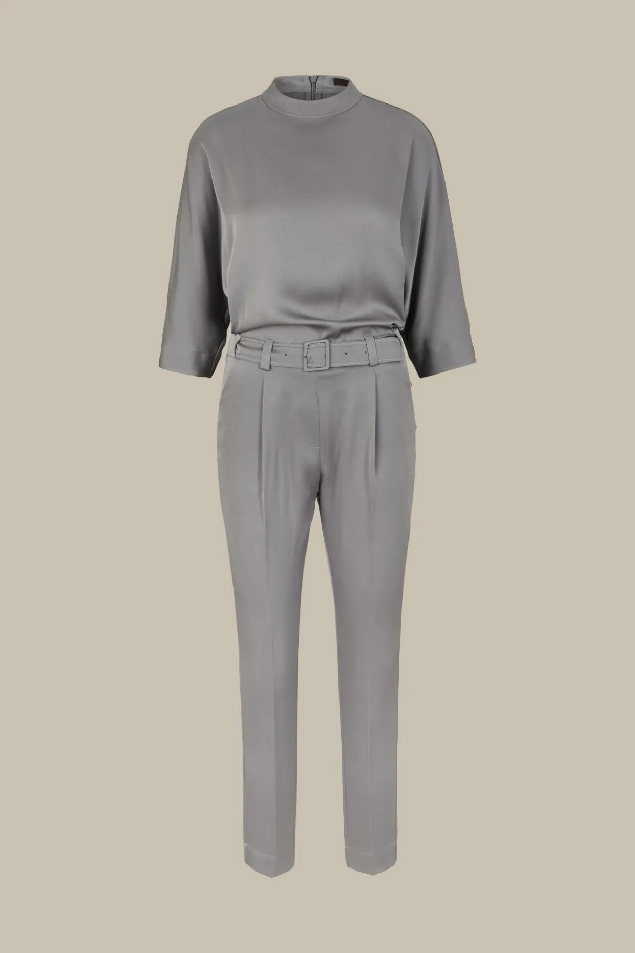 Crepe-Overall Mit Bundfalte In