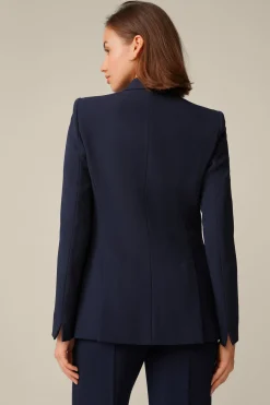 Double-Wollcrepe-Doppelreiher-Blazer In