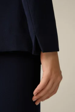 Double-Wollcrepe-Doppelreiher-Blazer In