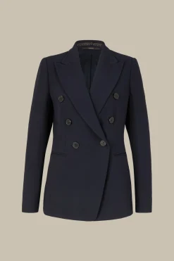 Double-Wollcrepe-Doppelreiher-Blazer In