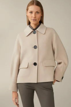 Double-Wollmix-Cape-Jacke Mit Cashmere In