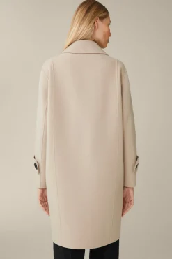 Double-Wollmix-Doppelreiher-Mantel Mit Cashmere In
