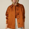Duchesse-Satin-Cape-Jacke In Kupfer